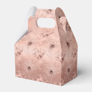 Rose Gold Peacock Feather Geschenkschachtel