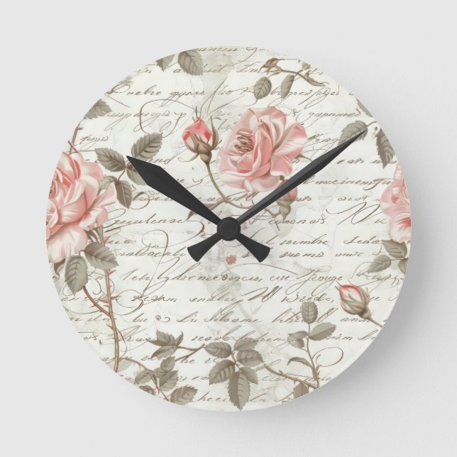 Rose Gold Pendant Watch Runde Wanduhr (Vorderseite)