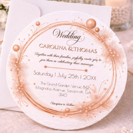 Rose Gold Perlen Moderne Elegante Hochzeit Einladung