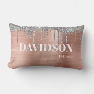 Rose Gold Personalisiert Wedding Lumbar Kissen