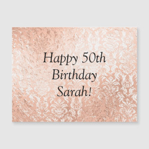 Rose Gold personalisierte Alles Gute zum Geburtsta Magnetkarte