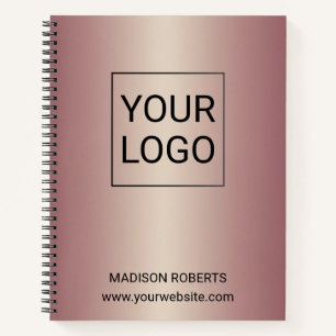 Rose Gold Personalisiertes Logo Geschäftsbuch Notizbuch