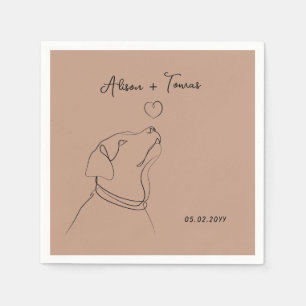 Rose Gold Pet Doodle Verlobung Hochzeitsvorlage Serviette