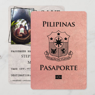 Rose Gold Philippinen Reisepass Save The Date