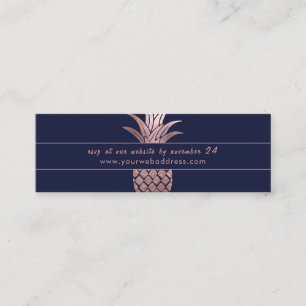 Rose Gold Pineaple Wedding Website RSVP Cards Mini Visitenkarte