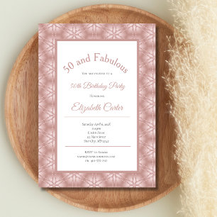 Rose Gold Pink 50 Fantastische Einladung zum Gebur