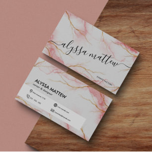 Rose Gold Pink Aquarell Glitzer Shiny Custom Visitenkarte