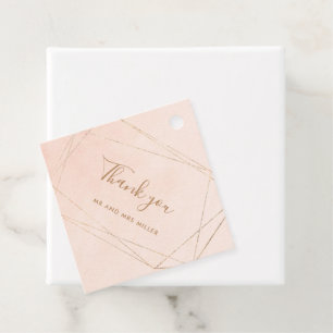 Rose Gold Pink Aquarell Moderne Hochzeit Vielen Da Geschenkanhänger
