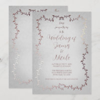 Rose Gold Pink Botanische Blätter Storybook Hochze