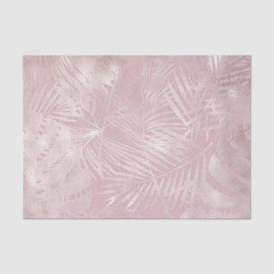 Rose Gold Pink Botanische tropische Palmen Blätter Seidenpapier