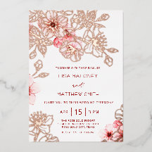 Rose Gold Pink Cherry Blossom Hochzeit