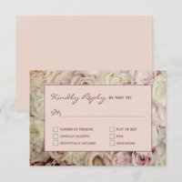 Rose Gold Pink / Fig RSVP Karten Rose Hintergrund