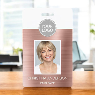 Rose Gold Pink Firmenname Logo Foto Corporate Ausweis