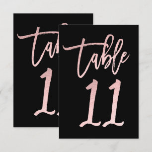 Rose Gold Pink Folie Moderne Schrift Tisch Nummer  Einladung