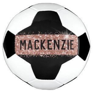 Rose Gold Pink Funkelnd Strip Monogramm Name Fußball