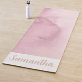 Rose Gold Pink Gefärbte Krawatte Individuelle Name Yogamatte