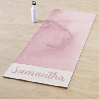 Rose Gold Pink Gefärbte Krawatte Individuelle Name Yogamatte