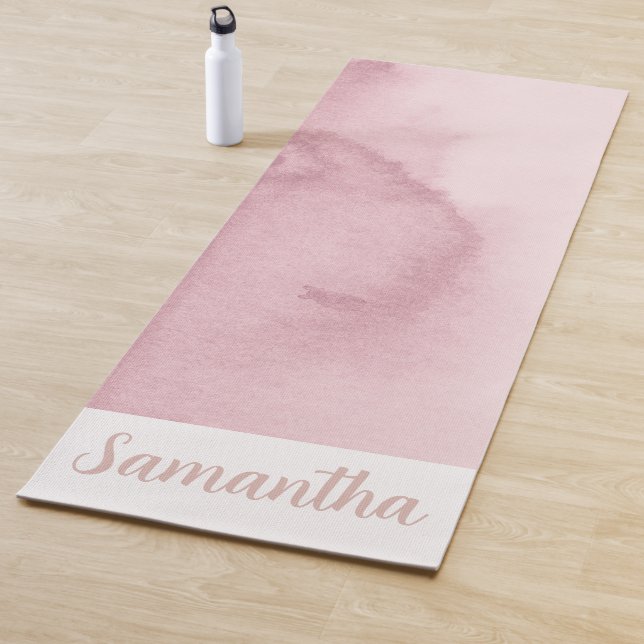 Rose Gold Pink Gefärbte Krawatte Individuelle Name Yogamatte (Beispiel)