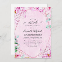 Rose Gold & Pink Geometric Virtual Wedding