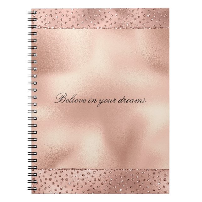 Rose Gold Pink Glam Glitter Dots       Notizblock (Vorderseite)
