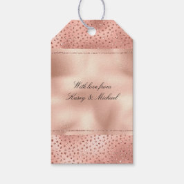 Rose Gold Pink Glam Glitzer Dots Geschenkanhänger