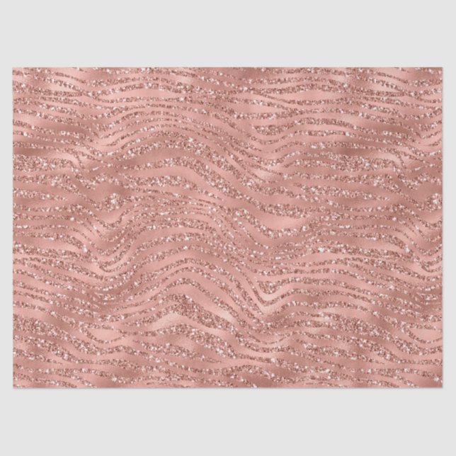 Rose Gold Pink Glam Glitzer Zebra Print  Seidenpapier (Vorderseite)
