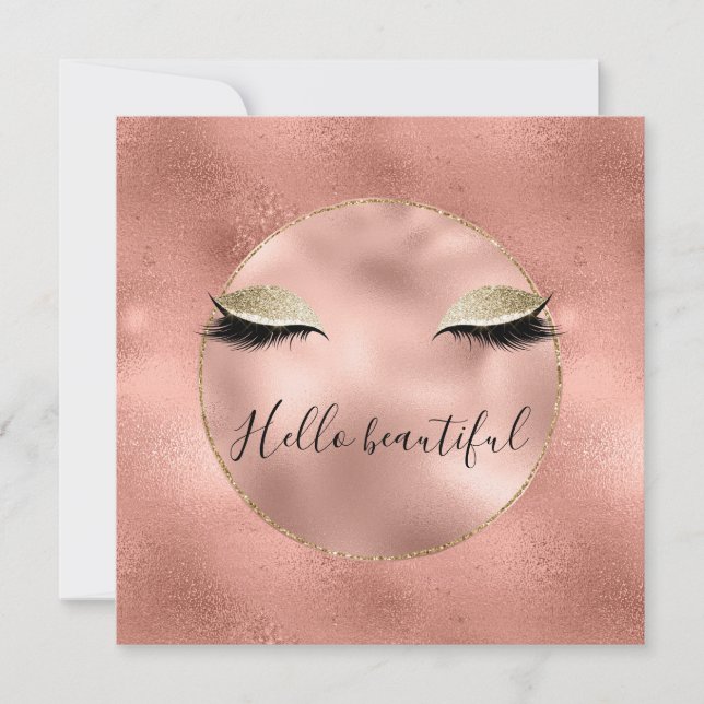 Rose Gold Pink Glam Glitzy Black Eyelashes (Vorderseite)