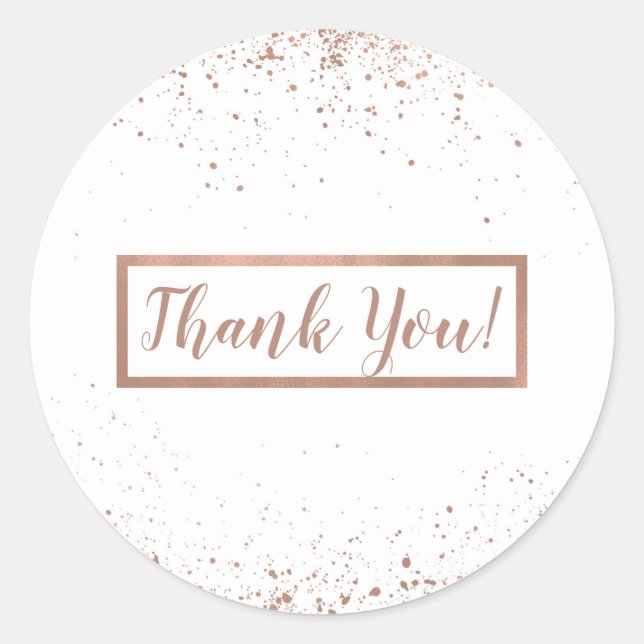 Rose Gold Pink Glam Moderne Chic Gastgeschenk Hoch Runder Aufkleber (Vorderseite)