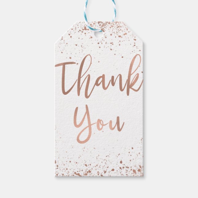 Rose Gold Pink Glam Moderne schicke Hochzeit Viele Geschenkanhänger (Vorderseite)