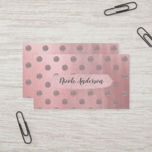 Rose Gold Pink Glanz Glamour Punkte Modern Chic Visitenkarte