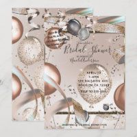 Rose Gold Pink Glitzer Balloons Brautparty