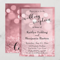 Rose Gold Pink Glitzer Bokeh Hochzeitsempfang