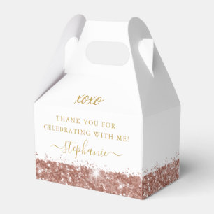 Rose Gold Pink Glitzer Confetti Birthday Mitzvah Geschenkschachtel
