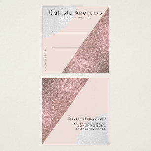 Rose Gold Pink Glitzer Geo Heather Clip Display