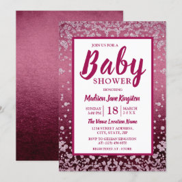 Rose Gold Pink Glitzer Kinderdusche Einladung