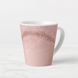 Rose Gold Pink Glitzer Latte Tasse