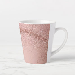 Rose Gold Pink Glitzer Latte Tasse