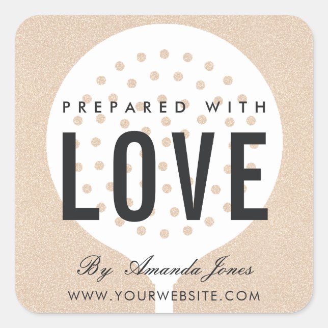 ROSE GOLD PINK GLITZER SKIMMER VORBEREITET MIT LIE QUADRATISCHER AUFKLEBER (Vorderseite)