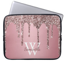 Rose Gold Pink Glitzer Tropfen Sparkle Monogramm N