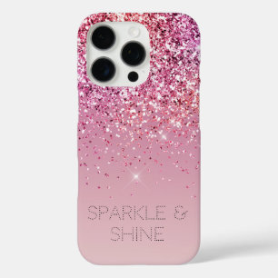 Rose Gold Pink Gold Glitzer Sparkone iPhone 16 Pro Hülle