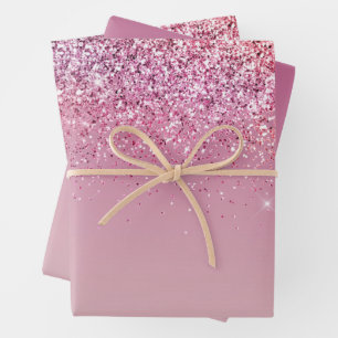 Rose Gold Pink Gold Glitzer Sparkone Geschenkpapier Set