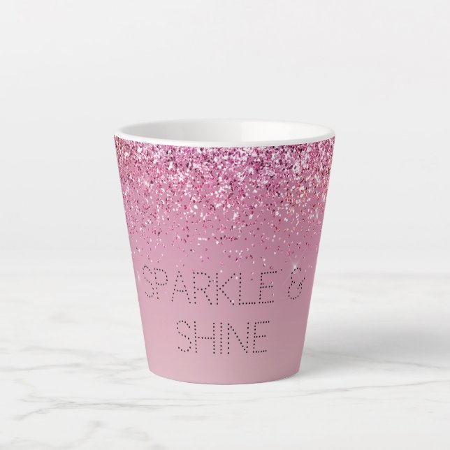 Rose Gold Pink Gold Glitzer Sparkone Milchtasse (Vorderseite)