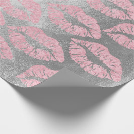 Rose Gold Pink Grau Silber Lippen Glitzer grungeli Geschenkpapier