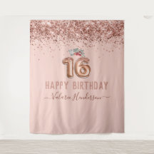Rose Gold Pink Happy 16. Geburtstagsband