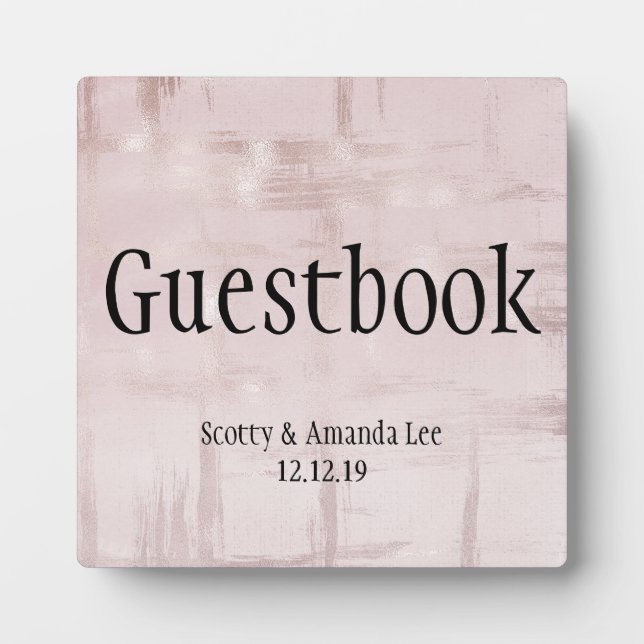 Rose Gold & Pink Hochzeitstisch Fotoplatte (Vorderseite)