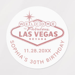 Rose Gold Pink Las Vegas Geburtstag Custom Gevor Etiketten