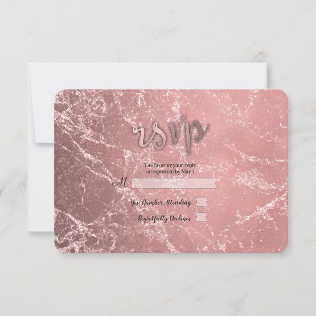 Rose Gold Pink Moderne Glam Marmor UAWG Antwort (Vorderseite)