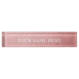Rose Gold Pink Moderne Moderne Minimal Chic Namensplakette