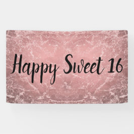 Rose Gold Pink Modernes Party-Banner aus Marmor Banner