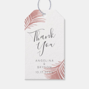 Rose Gold Pink Palm Blätter Bevorzugung Tags Geschenkanhänger